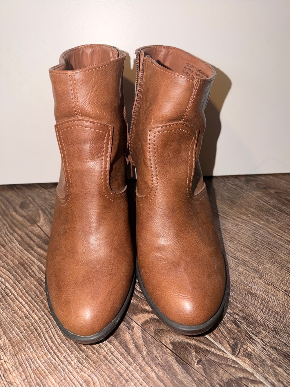 Madden Girl Women’s Tan Leather Ankle Boots - Classic Style